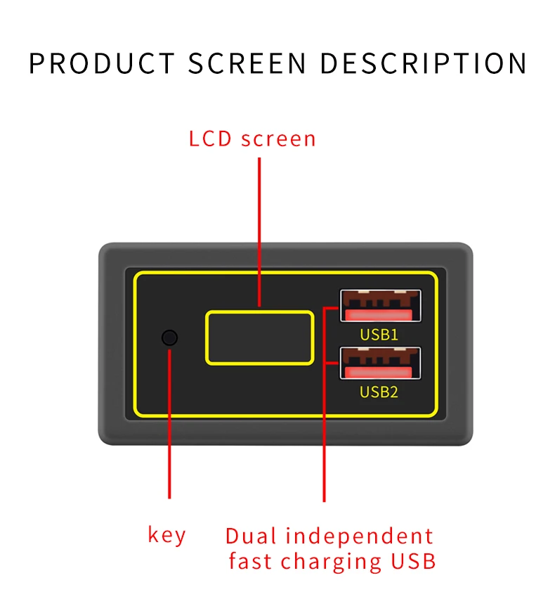 DC 6V-30V Battery Capacity Indicator Lead-acid Lithium Voltmeter Ammeter Battery Capacity Tester Dual USB Support Fast Charging
DC 6V-30V Battery Capacity Indicator Lead-acid Lithium Voltmeter Ammeter Battery Capacity Tester Dual USB Support Fast Charging