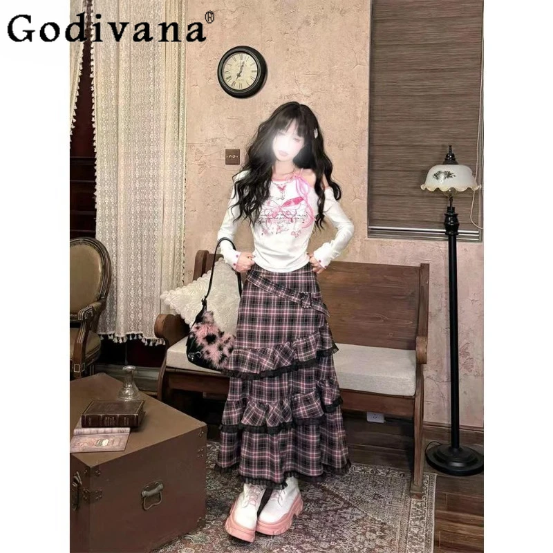 Sweet Cool Pink Butterfly Skirt Outfits Women Print Off Shoulder T Shirt Plaid Skirt Two Pieces Suits Ladies Japanese Sweet Set
Sweet Cool Pink Butterfly Skirt Outfits Women Print Off Shoulder T Shirt Plaid Skirt Two Pieces Suits Ladies Japanese Sweet Set