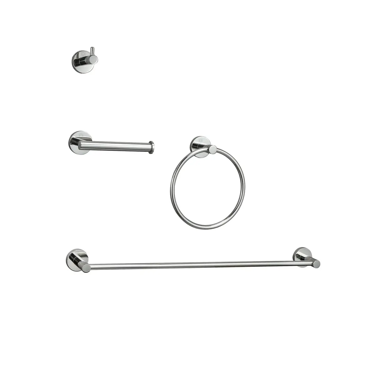 4 Piece Bathroom Hardware Set Chrome Finish Accessory Kit, Customized
4 Piece Bathroom Hardware Set Chrome Finish Accessory Kit, Customized