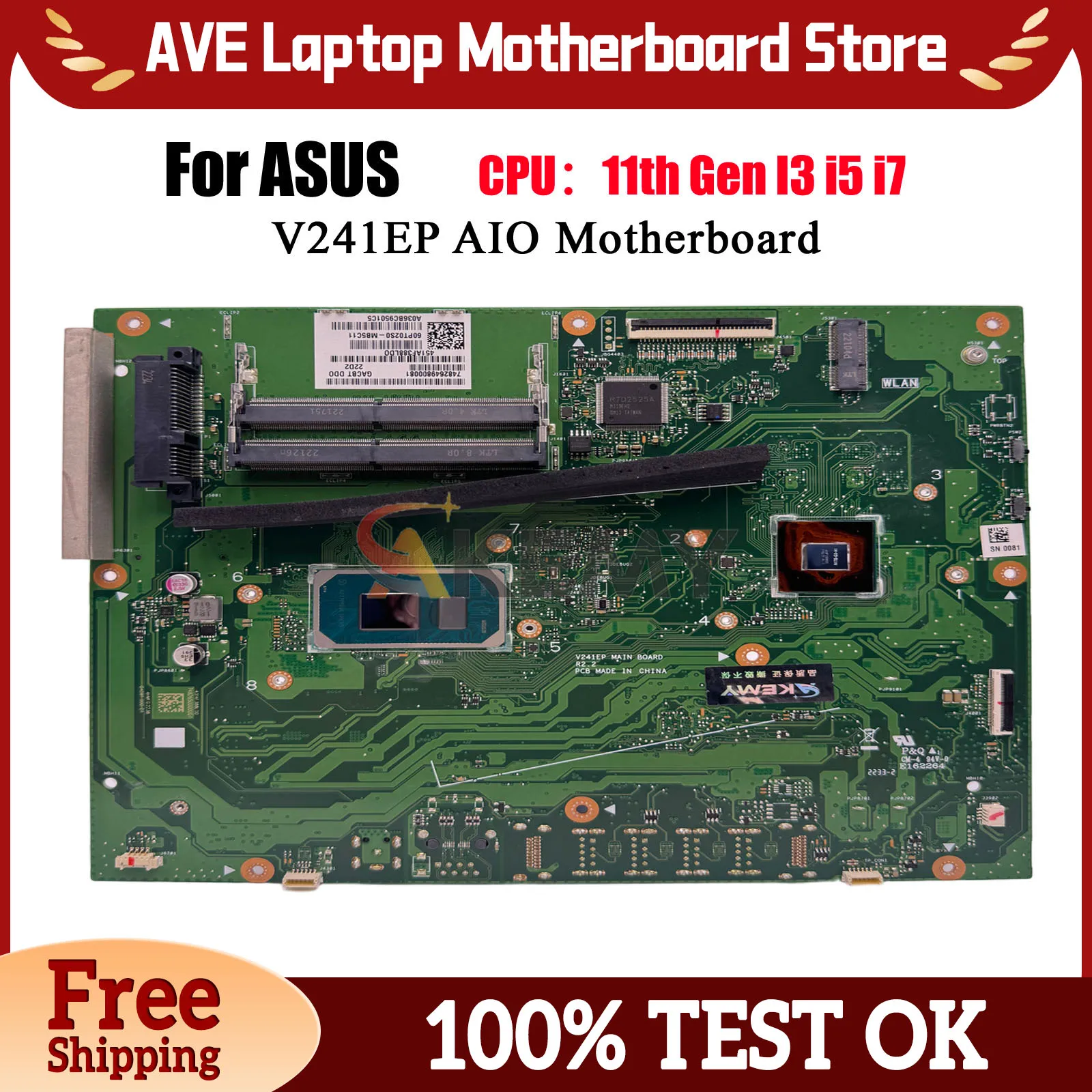 V241EP Motherboard For ASUS Vivo AiO V241EP V241E Mainboard With 11th Gen I3 i5 i7 100% tests OK fast shipping High quality
V241EP Motherboard For ASUS Vivo AiO V241EP V241E Mainboard With 11th Gen I3 i5 i7 100% tests OK fast shipping High quality