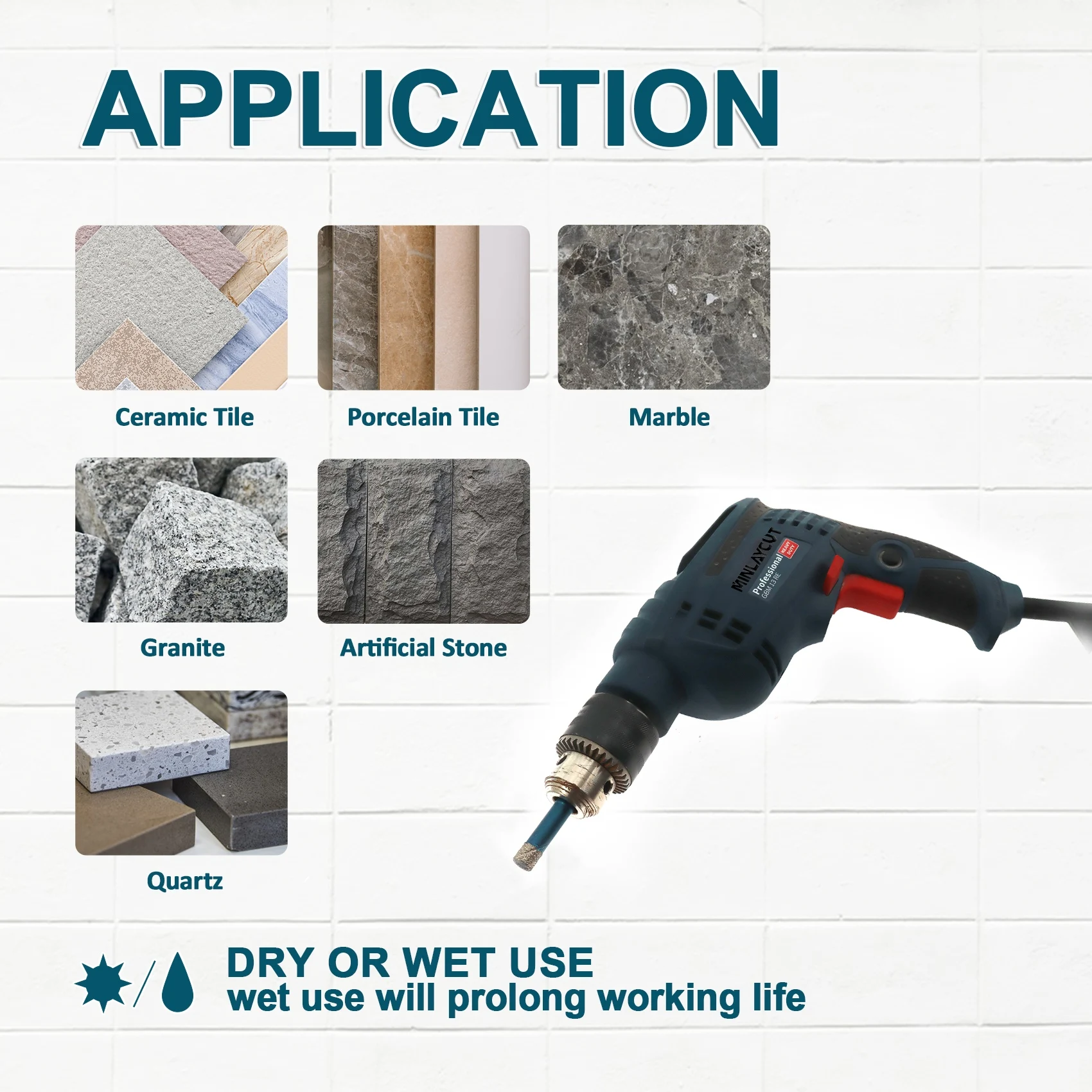 MINLAYCUT 5pcs 6mm Diamond Drill Core Bit Kit Hole Saw Drilling Bit for Ceramic Marble Tile Granite Quartz Triangle Shank
MINLAYCUT 5pcs 6mm Diamond Drill Core Bit Kit Hole Saw Drilling Bit for Ceramic Marble Tile Granite Quartz Triangle Shank