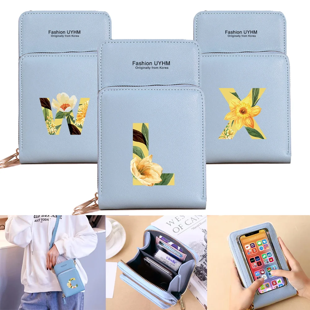 Women Shoulder Crossbody Bag Pu Leather Wallet Card Holder Touch Screen Mobile Phone Bags Storage Pack Floral Letter Print Purse
Women Shoulder Crossbody Bag Pu Leather Wallet Card Holder Touch Screen Mobile Phone Bags Storage Pack Floral Letter Print Purse