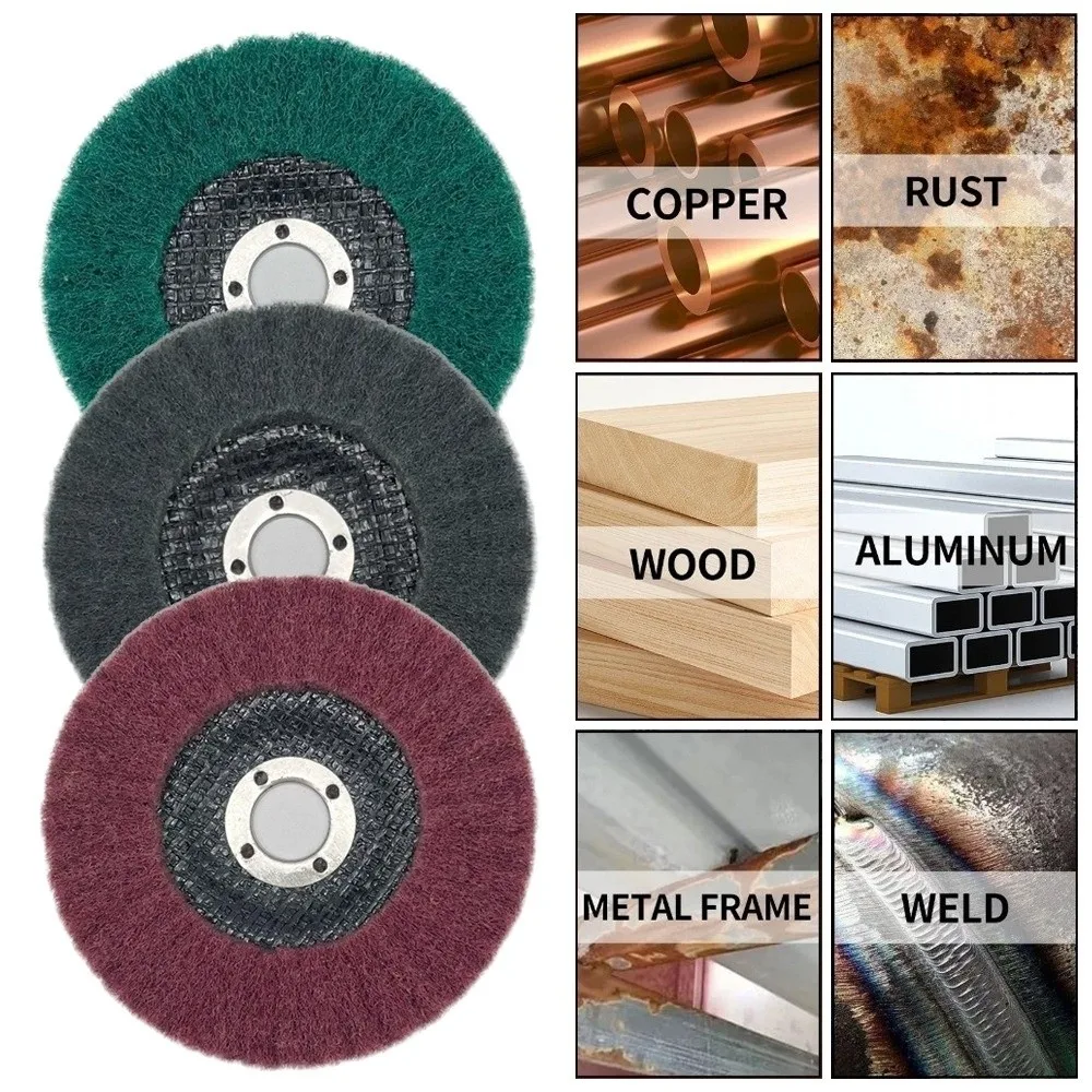 4.5" 115mm Flap Polishing Wheel Scouring Pad Nylon Fiber Flat Flap Grinding Wheels Non-Woven Grinding Wheel Metal Surface
4.5" 115mm Flap Polishing Wheel Scouring Pad Nylon Fiber Flat Flap Grinding Wheels Non-Woven Grinding Wheel Metal Surface
