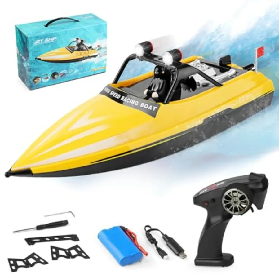 RC Jet Boat 16km/h High Speed Remote Control Boat 2.4Ghz Jet Toy with LED Lights and Storage Bag for Teens Adults Blue
RC Jet Boat 16km/h High Speed Remote Control Boat 2.4Ghz Jet Toy with LED Lights and Storage Bag for Teens Adults Blue