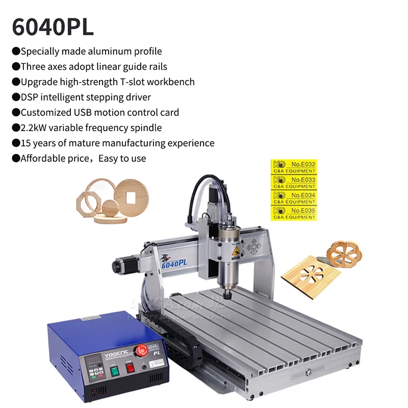 6040PL Desktop Router Engraving Machine USB Port Metal Wood Acrylic Carving Milling Drilling Machine 3 4 Axis
6040PL Desktop Router Engraving Machine USB Port Metal Wood Acrylic Carving Milling Drilling Machine 3 4 Axis