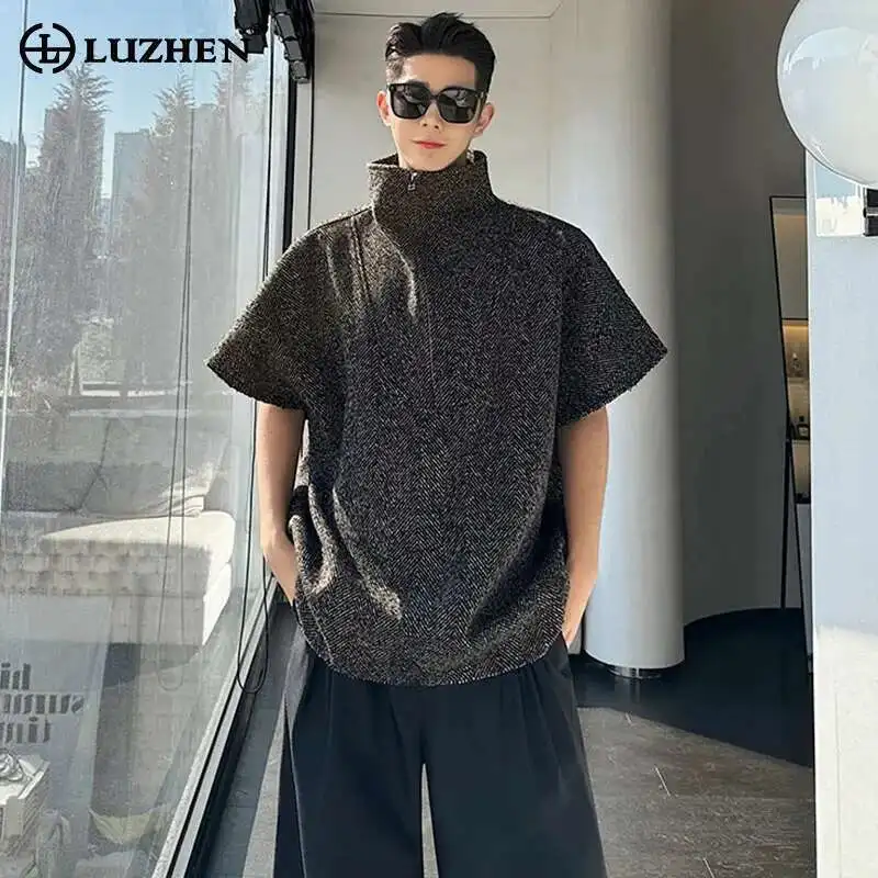 LUZHEN Design Color Short Solid Sleeve Zipper T-shirt Lapel Casual Elegant Men's Clothing Pullovers Tops 2025 Original LZ9701
LUZHEN Design Color Short Solid Sleeve Zipper T-shirt Lapel Casual Elegant Men's Clothing Pullovers Tops 2025 Original LZ9701