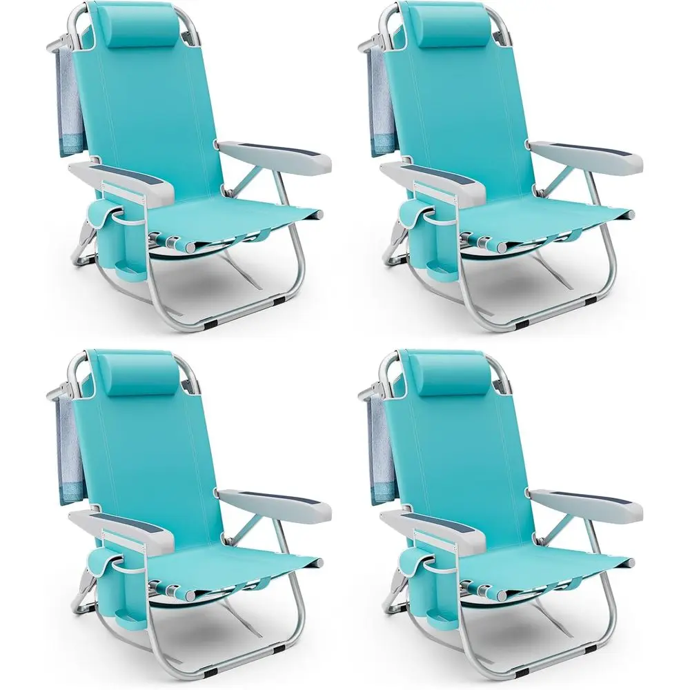4-Piece Beach Chair Set with 5-Position Recline, Storage Bag, Cup Holders, and Towel Bar
4-Piece Beach Chair Set with 5-Position Recline, Storage Bag, Cup Holders, and Towel Bar