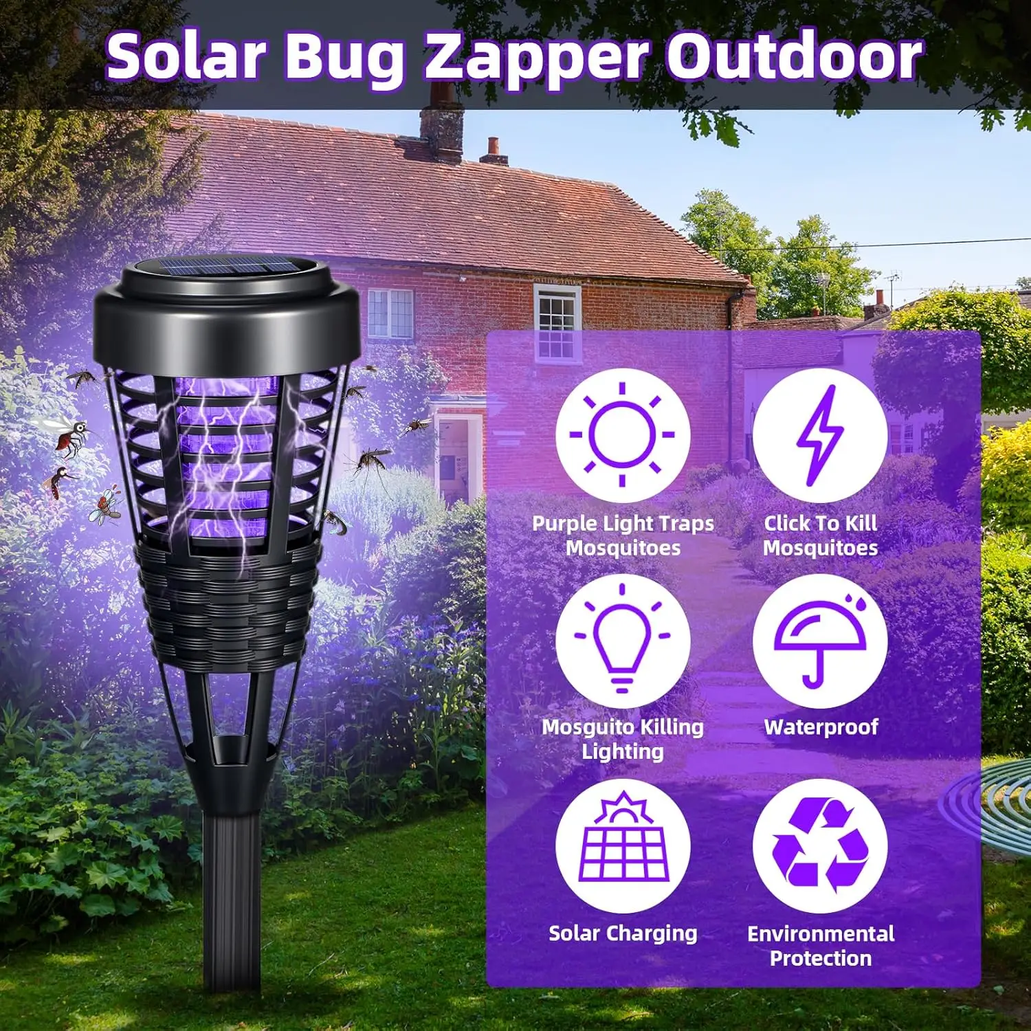 2026 2-Pack Solar Bug Zapper - Waterproof Outdoor Mosquito Trap - Repels Gnats & Small Flying Insects for Patio, Garden
2026 2-Pack Solar Bug Zapper - Waterproof Outdoor Mosquito Trap - Repels Gnats & Small Flying Insects for Patio, Garden