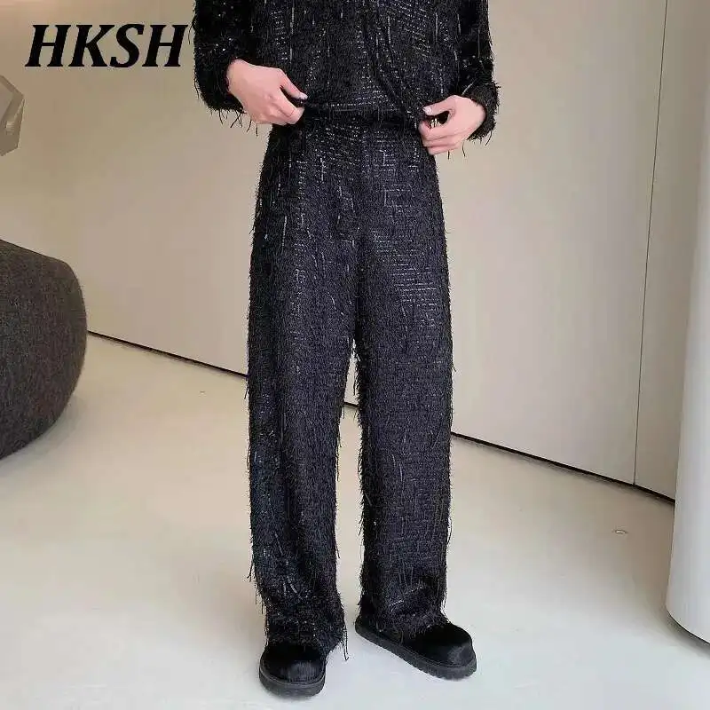 HKSH Весна Осень Новые повседневные брюки с блестками и кисточками Мужские темные брюки в стиле панк Корейская версия Длинные элитные стильные брюки HK1031
HKSH Весна Осень Новые повседневные брюки с блестками и кисточками Мужские темные брюки в стиле панк Корейская версия Длинные элитные стильные брюки HK1031