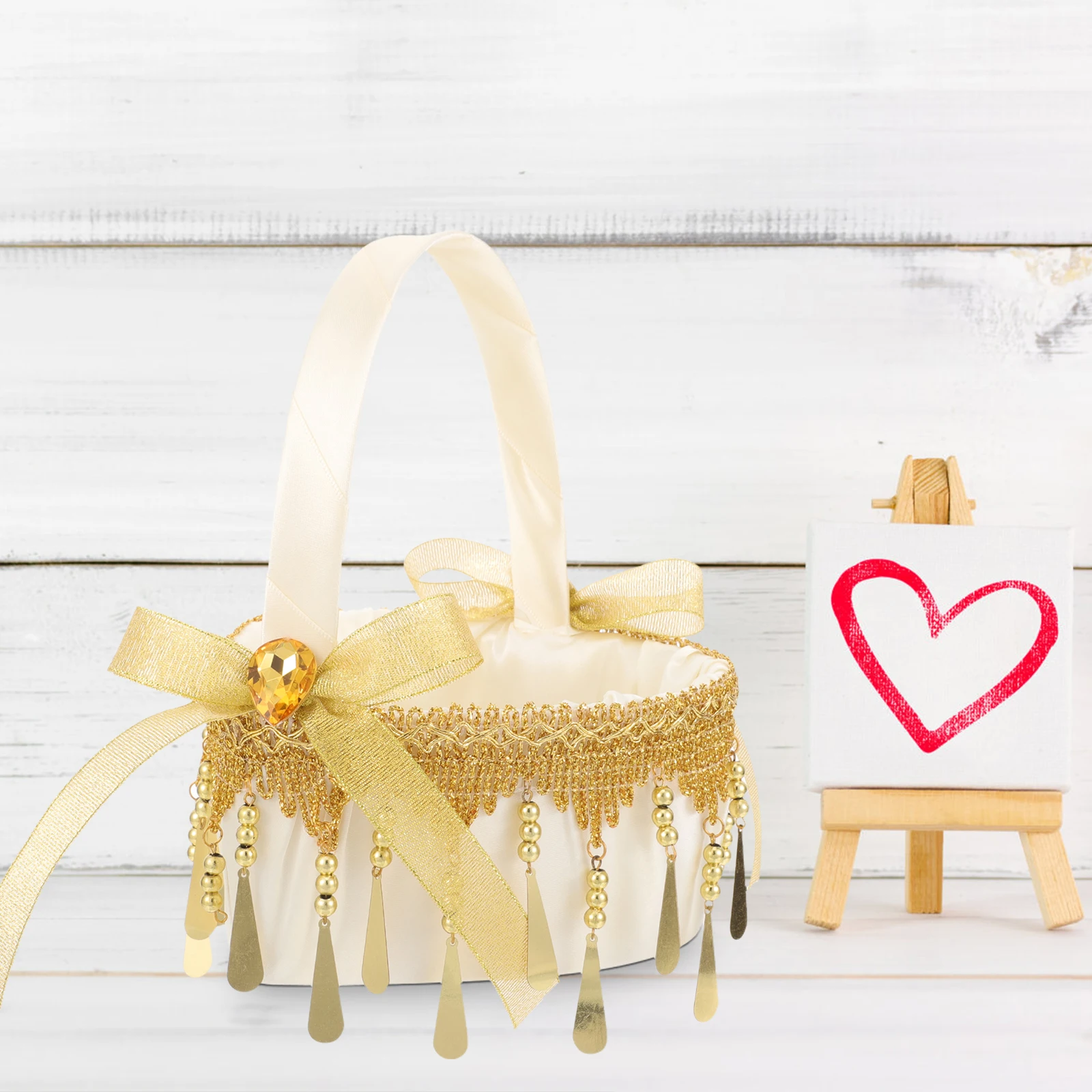 s Flower Girl Basket Gold 5819 Wedding Decor Heart Shape Lace PU Satin Material Small H Elegant Rustic Style
s Flower Girl Basket Gold 5819 Wedding Decor Heart Shape Lace PU Satin Material Small H Elegant Rustic Style
