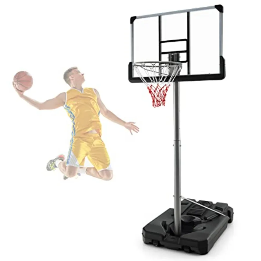 Outdoor portable basketball hoop for poolside use, shatterproof board, height adjustable 64''-79'', waterproof stand with filla
Outdoor portable basketball hoop for poolside use, shatterproof board, height adjustable 64''-79'', waterproof stand with filla