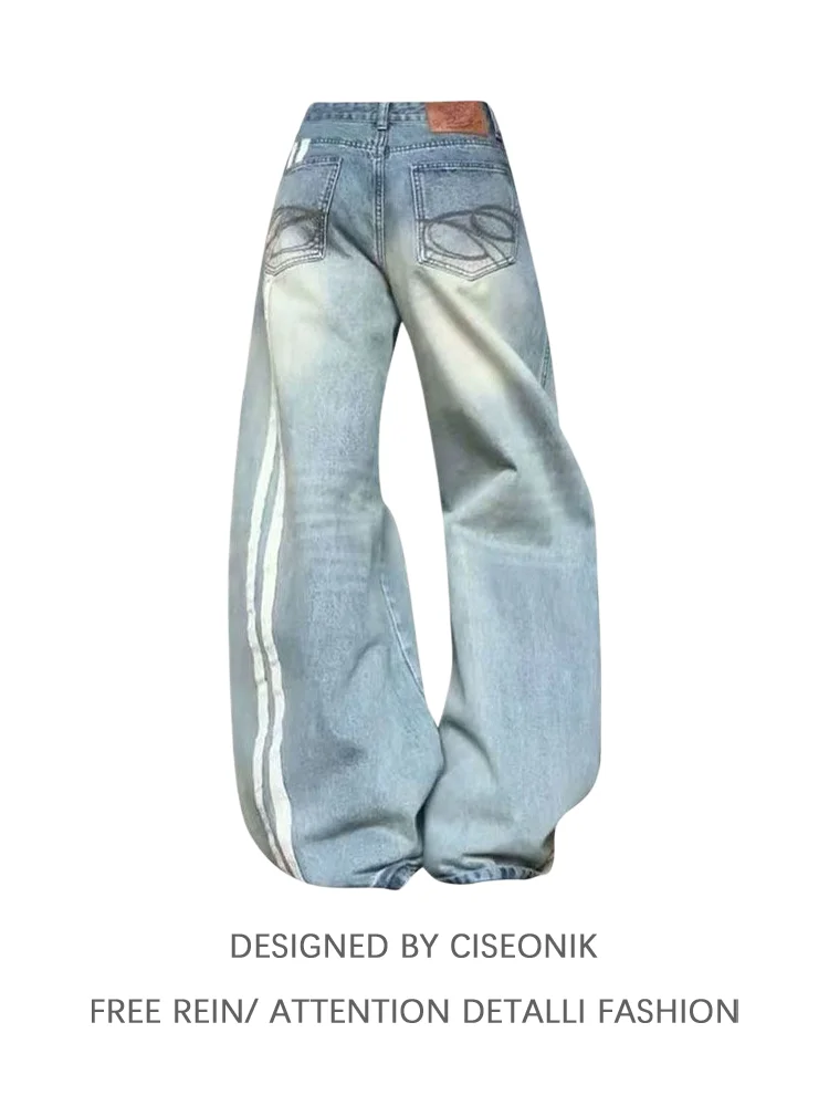 Blue Vintage Washed Embroidered Knife Jeans Women High Waist Wide Leg Floor Length Pants Loose Fit Casual Denim
Blue Vintage Washed Embroidered Knife Jeans Women High Waist Wide Leg Floor Length Pants Loose Fit Casual Denim