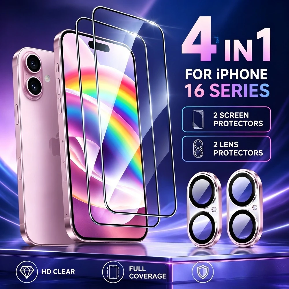 2Pcs Ultra Clear Screen Protector for iPhone 17 16 15 Pro Max Air 15 14 Plus 17e 16e 14 13 12 Pro With 2Pcs HD Camera Lens Glass
2Pcs Ultra Clear Screen Protector for iPhone 17 16 15 Pro Max Air 15 14 Plus 17e 16e 14 13 12 Pro With 2Pcs HD Camera Lens Glass