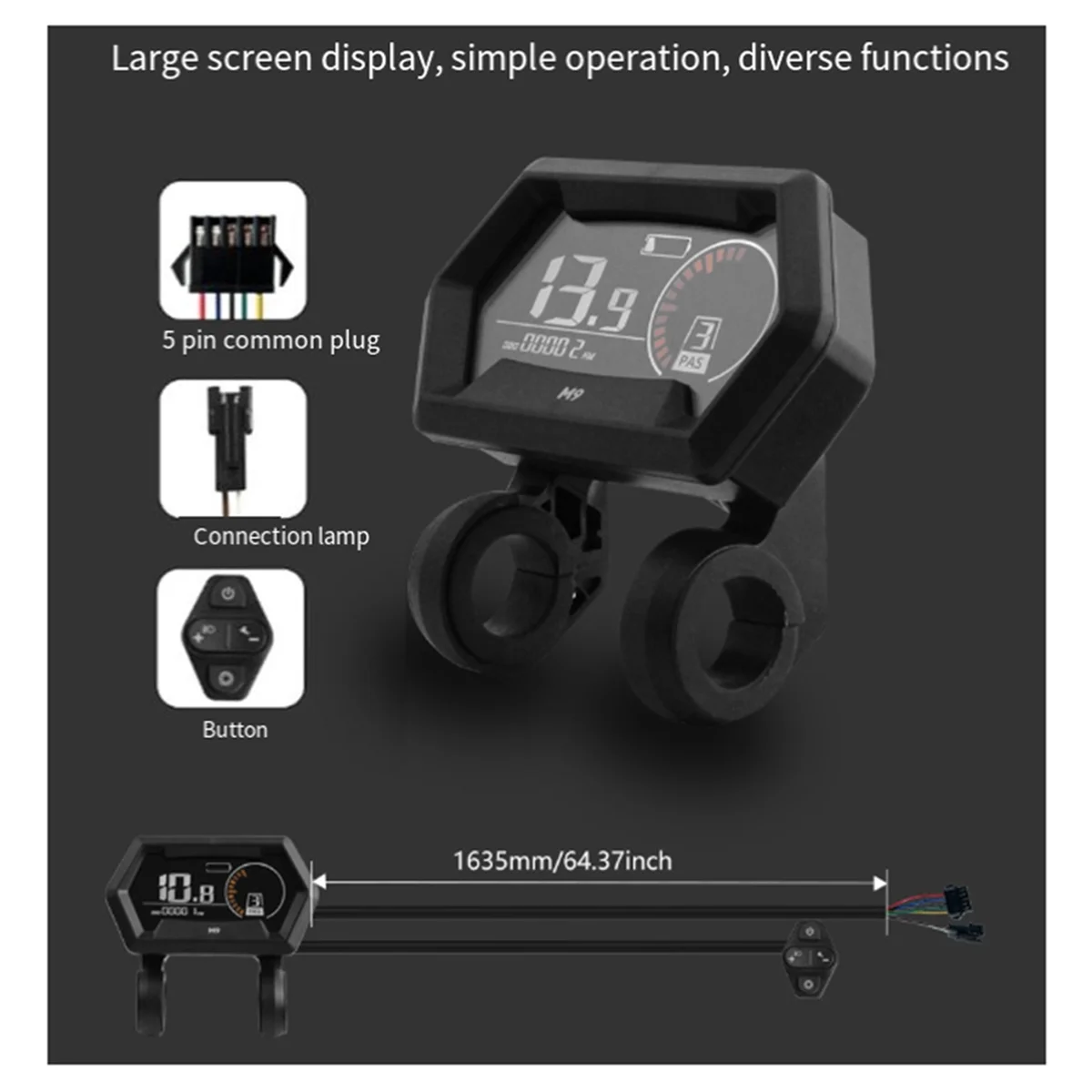 AD45 M9 Electric Bike LCD Display Meter Control Panel Stable Easy Installation Modified Kits for Electric Bicycle Parts
AD45 M9 Electric Bike LCD Display Meter Control Panel Stable Easy Installation Modified Kits for Electric Bicycle Parts