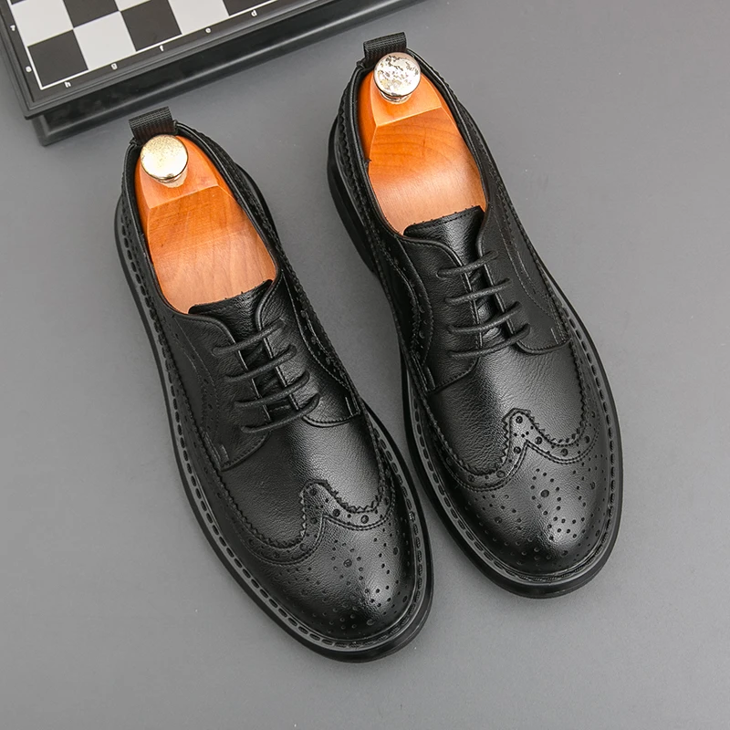 Fashionable Thick Bottom Leather Men Loafers Wedding Party Male Formal Dress Footwear Office Business Casual Korean Version Shoe
Fashionable Thick Bottom Leather Men Loafers Wedding Party Male Formal Dress Footwear Office Business Casual Korean Version Shoe