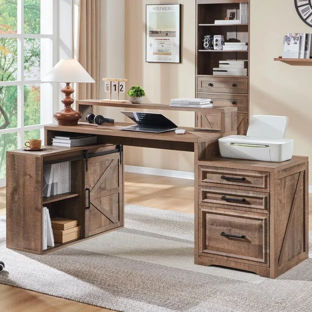 Computer Desk with Darwers Storage Cabinet, Home Office Desk with File Drawer, Gaming Desk with Monitor Stand
Computer Desk with Darwers Storage Cabinet, Home Office Desk with File Drawer, Gaming Desk with Monitor Stand