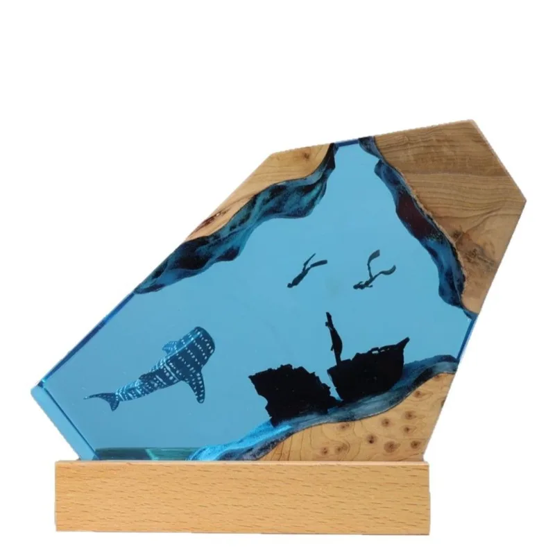 Cave whale diver tabletop ornament marine art crafts solid wood resin lamp
Cave whale diver tabletop ornament marine art crafts solid wood resin lamp