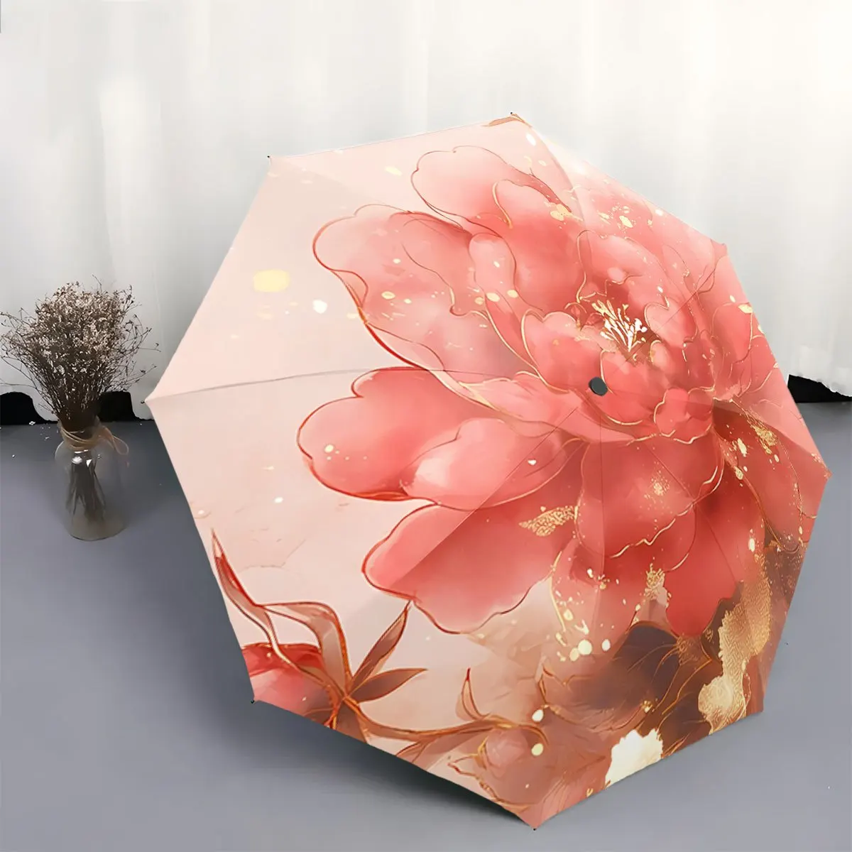 Автоматический зонт с крупным цветочным узором в виде красных пионов — элегантный цветочный дизайн, компактный складной зонт с 8 спицами
Автоматический зонт с крупным цветочным узором в виде красных пионов — элегантный цветочный дизайн, компактный складной зонт с 8 спицами