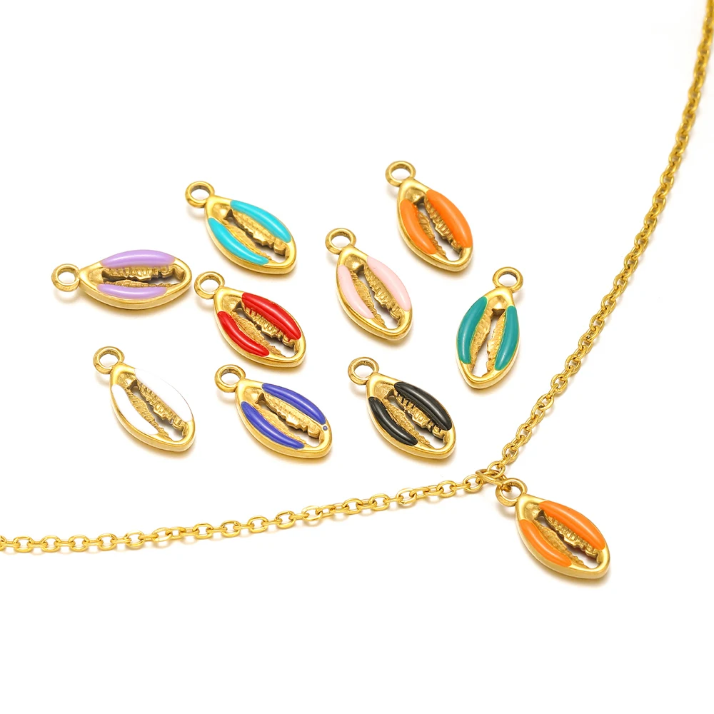 5pcs/lot Stainless Steel Multicolor Enamel Shell Charms Necklace Pendants Bulk for DIY Fashion Bracelets Findings Jewelry Making
5pcs/lot Stainless Steel Multicolor Enamel Shell Charms Necklace Pendants Bulk for DIY Fashion Bracelets Findings Jewelry Making