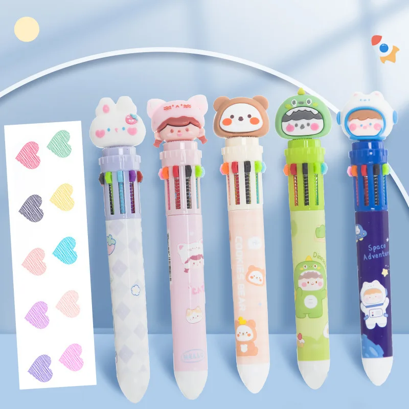 8/10 Colors Cute Ballpoint Pen Press Cartoon Multicolor refill 10 In 1 Colors Writing Pen School Office Stationery Supplies
8/10 Colors Cute Ballpoint Pen Press Cartoon Multicolor refill 10 In 1 Colors Writing Pen School Office Stationery Supplies