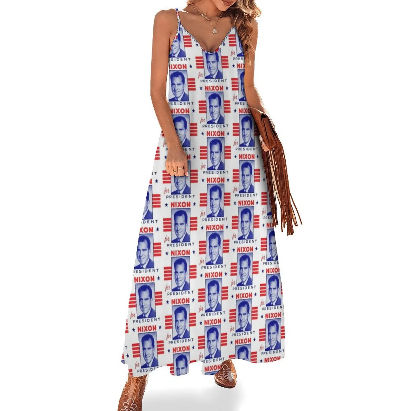 1960 Nixon for President Sleeveless Dress beach outfits for women dress women elegant luxury Women's clothing Dress
1960 Nixon for President Sleeveless Dress beach outfits for women dress women elegant luxury Women's clothing Dress