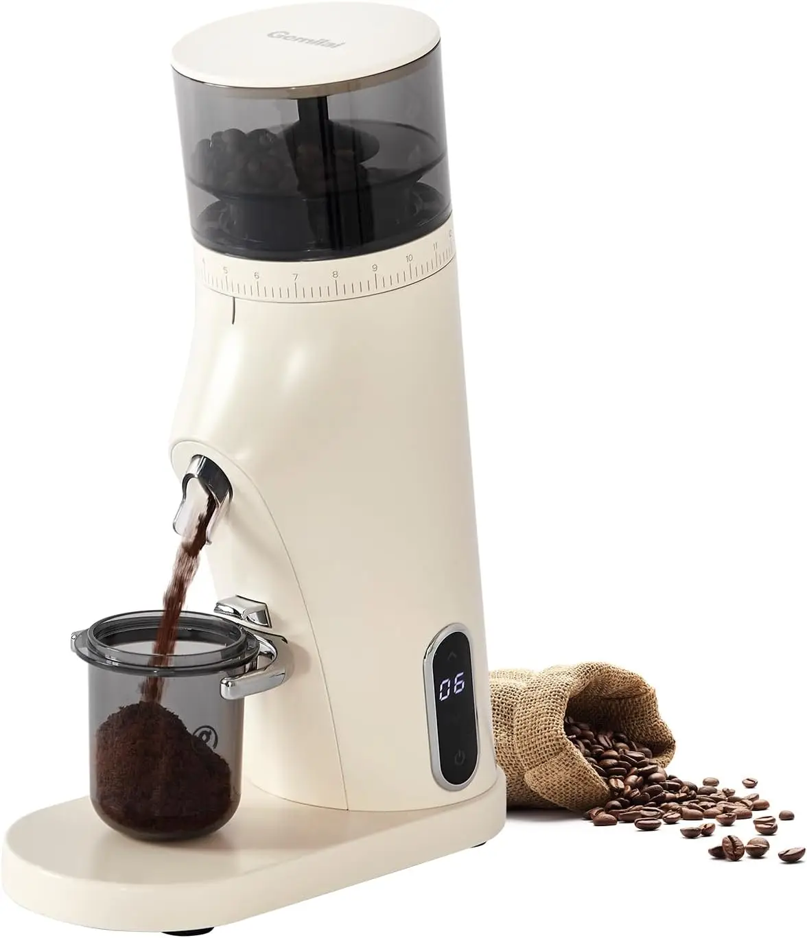 Electric Conical Burr Coffee Grinder with Smart Timer, 60 Precise Settings for Espresso & Drip, Easy Clean, Quiet, White
Electric Conical Burr Coffee Grinder with Smart Timer, 60 Precise Settings for Espresso & Drip, Easy Clean, Quiet, White