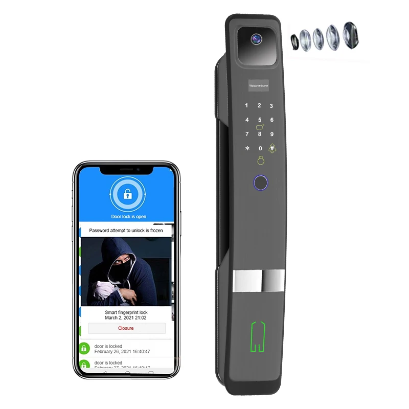 Mobile Remote Control Full Automatic Fingerprint Smart Door Locks With Surveillance Camera
Mobile Remote Control Full Automatic Fingerprint Smart Door Locks With Surveillance Camera