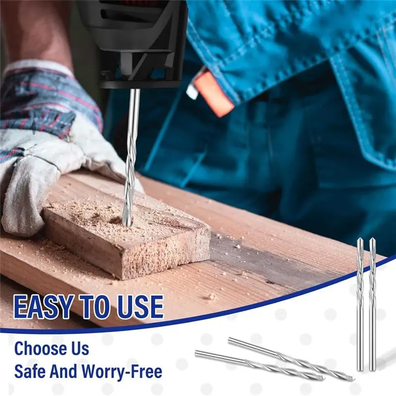 18 Pieces Drywall Drill Bits 1/8 Inch Wood Cutting Drill Bits Pilot Point Cutting Drill Bit Set, M2 High Speed Steel
18 Pieces Drywall Drill Bits 1/8 Inch Wood Cutting Drill Bits Pilot Point Cutting Drill Bit Set, M2 High Speed Steel