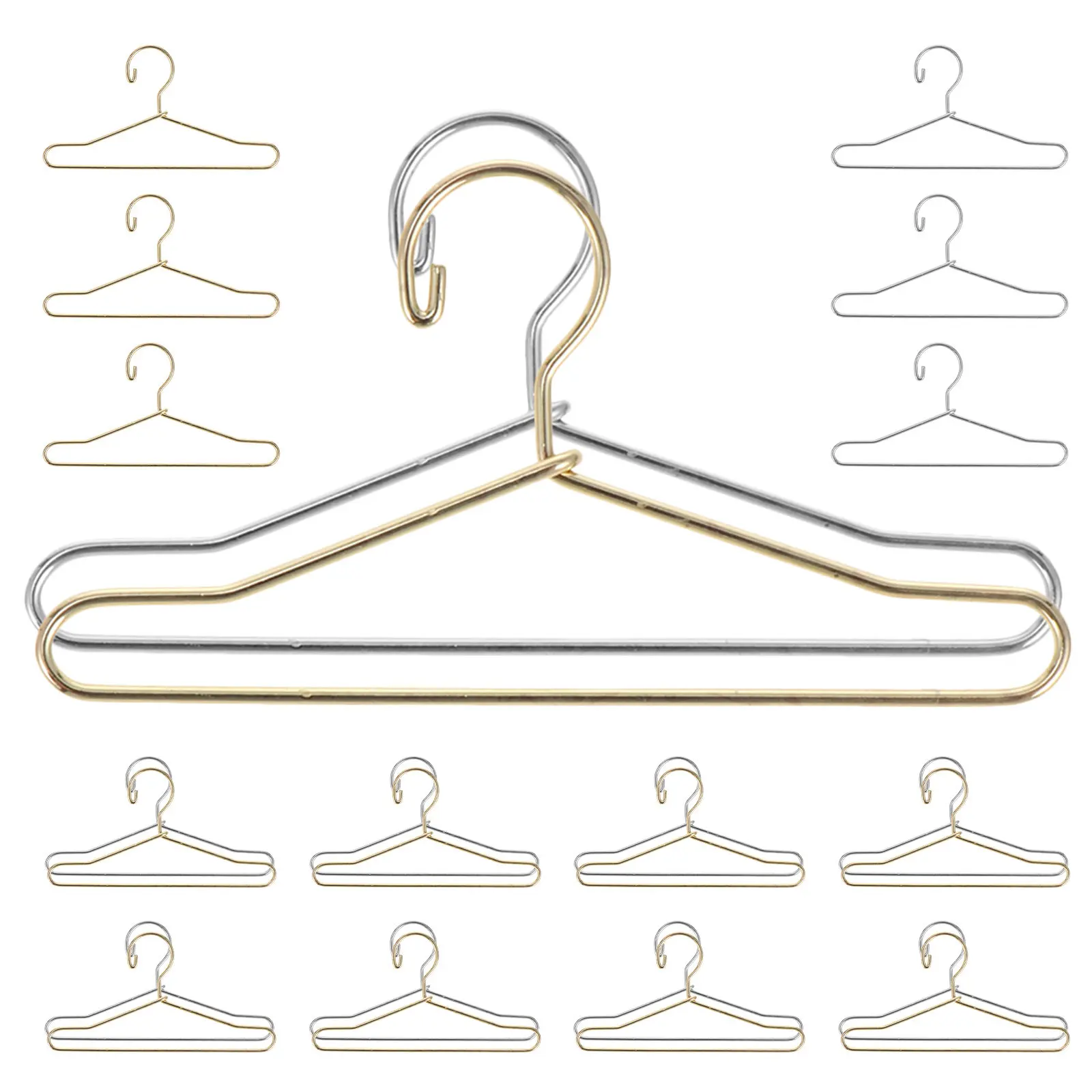 24Pcs Mini Clothes Hanger Metal Wardrobe Accessories Closet Outfit Organizer for Dollhouse Storage Display Pet Hangers
24Pcs Mini Clothes Hanger Metal Wardrobe Accessories Closet Outfit Organizer for Dollhouse Storage Display Pet Hangers
