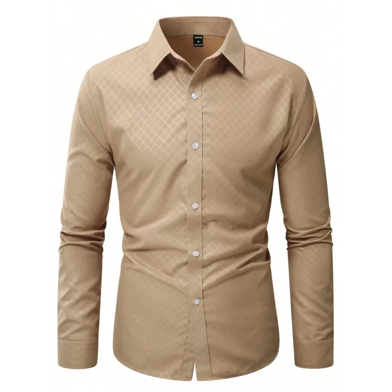 Elastic plus Size Men's Long Shirt Pure Color Resilient Men's Fashion Pure Color Elasticity Long Shirt for All Seasons
Elastic plus Size Men's Long Shirt Pure Color Resilient Men's Fashion Pure Color Elasticity Long Shirt for All Seasons