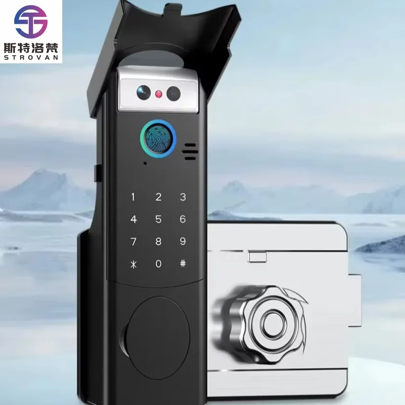 Electronic APP Remote Control Digital Double Keypad Fingerprint Rim Smart Gate Lock for Door Cerradura Inteligente