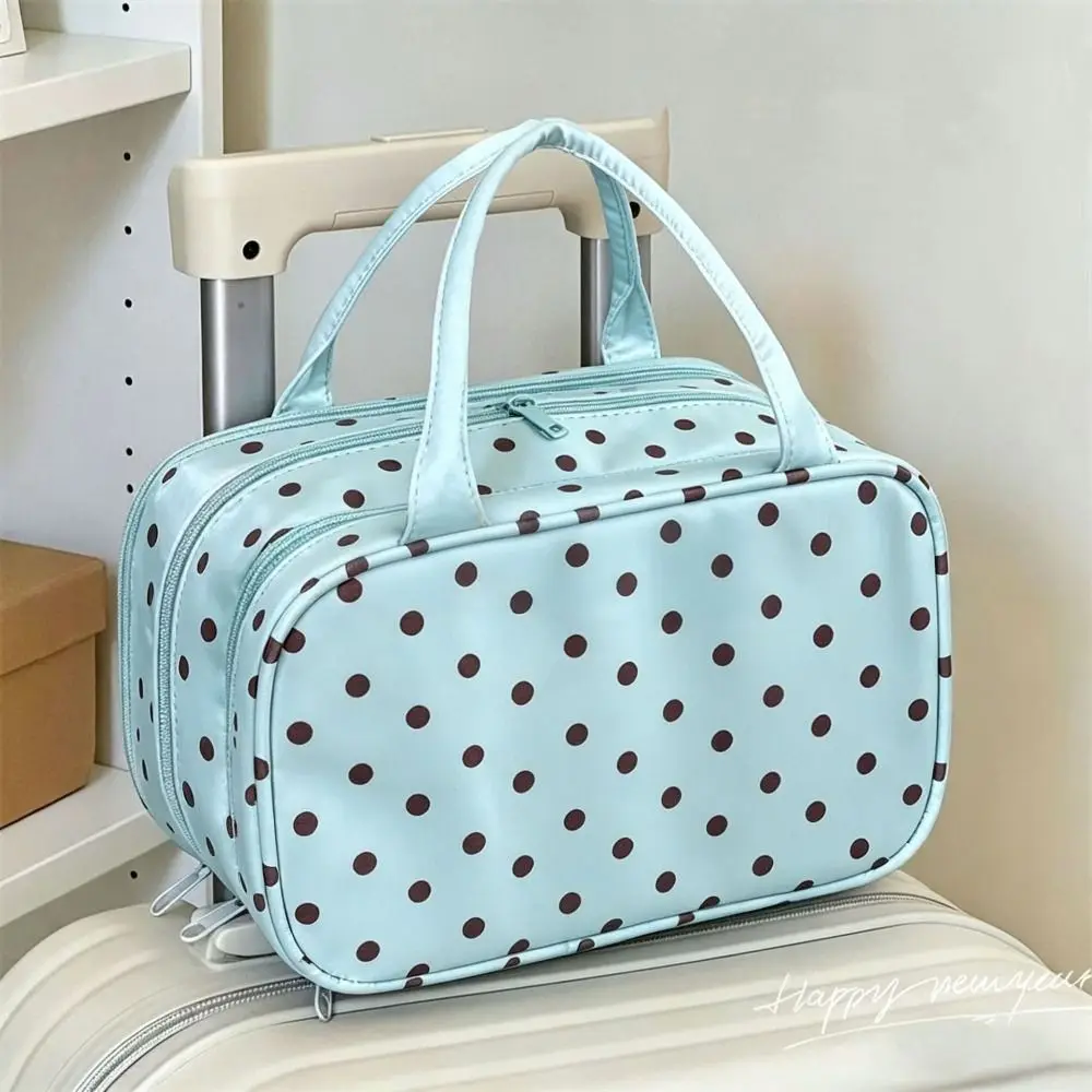 Polka Dot Handheld Makeup Bag Multifunctional Waterproof Pu Cosmetic Bag Large Capacity Three Layer Partition Toiletry Bag
Polka Dot Handheld Makeup Bag Multifunctional Waterproof Pu Cosmetic Bag Large Capacity Three Layer Partition Toiletry Bag