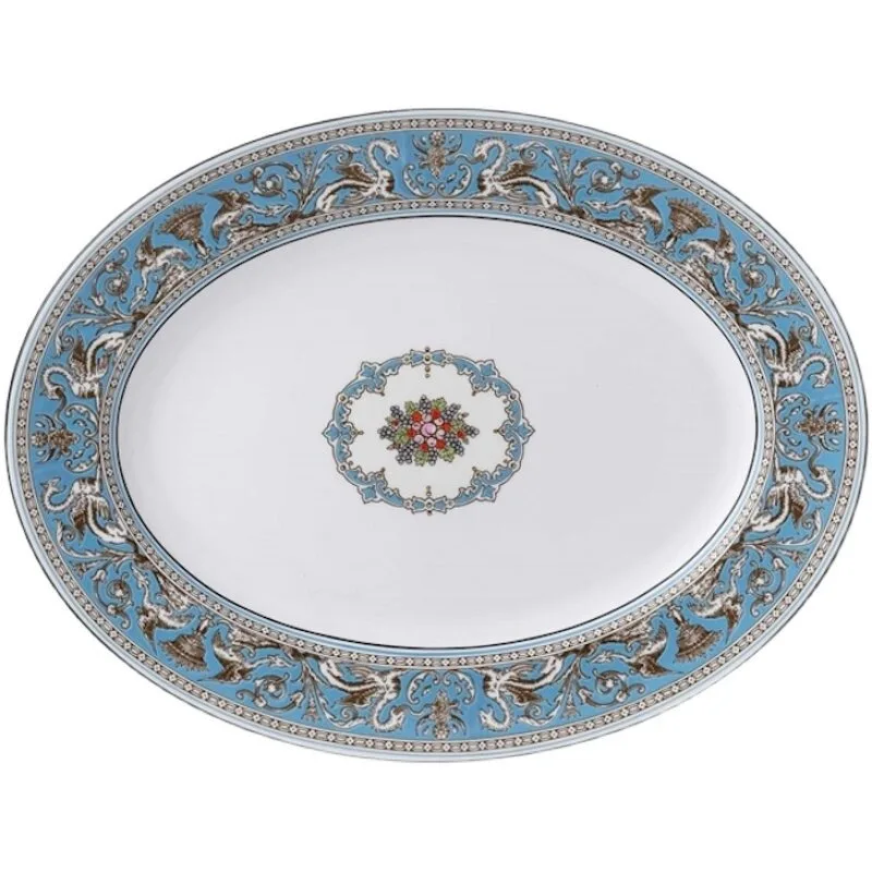 Silk Road 35cm fish plate bone china oval plate imported plate
Silk Road 35cm fish plate bone china oval plate imported plate