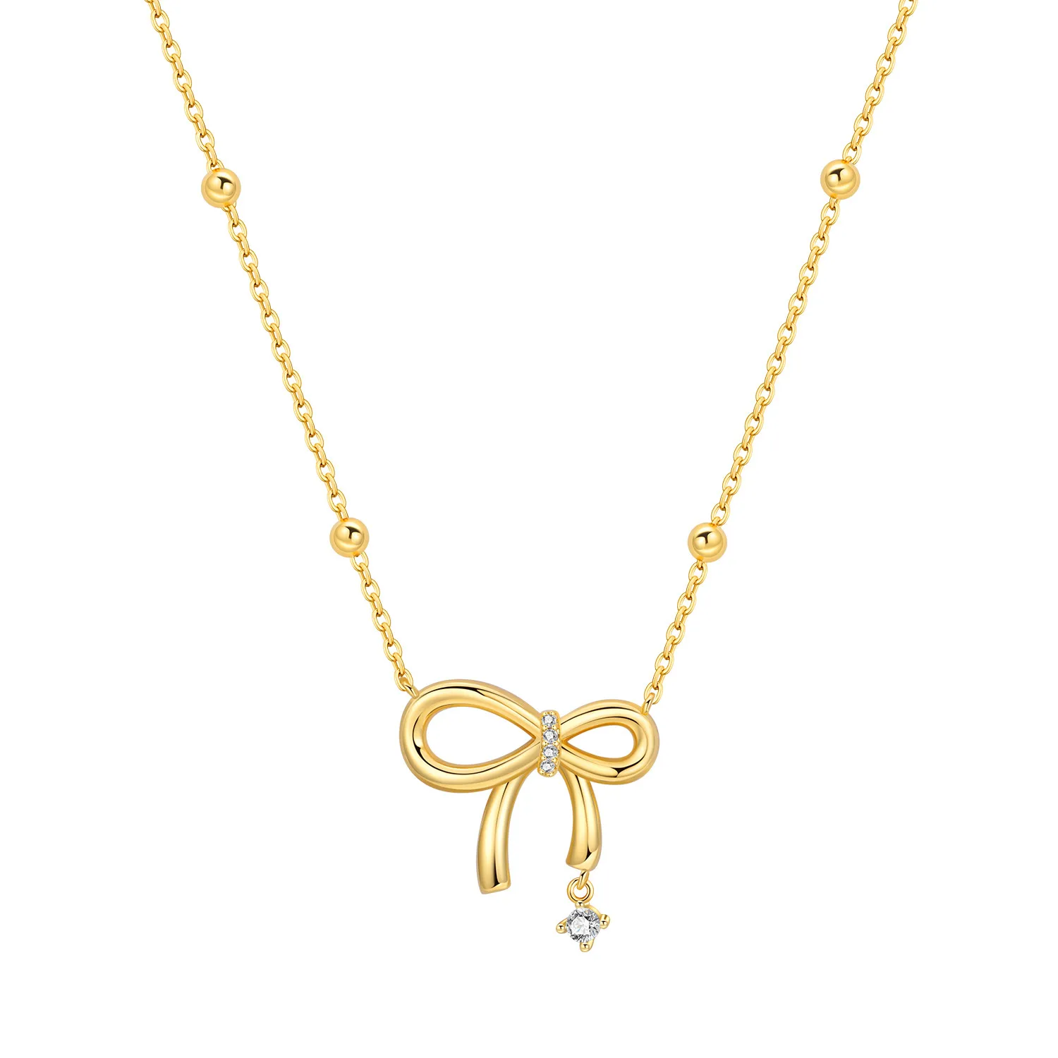 PANPOKI 925 Sterling Silver Golden Minimalist Bow Necklace Pendant Necklace for Women Birthday Gifts Fashion Fine Jewelry
PANPOKI 925 Sterling Silver Golden Minimalist Bow Necklace Pendant Necklace for Women Birthday Gifts Fashion Fine Jewelry