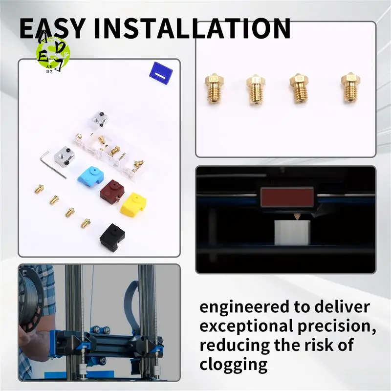 AED7-3D Printer Upgrade Kit Nozzles, Heating Block, Silicone Sleeve Complete Accessories Set
AED7-3D Printer Upgrade Kit Nozzles, Heating Block, Silicone Sleeve Complete Accessories Set
