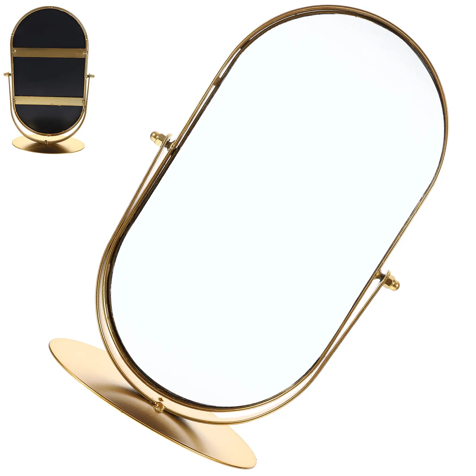 Vintage Metal Desk Makeup Mirror Small Tabletop Vanity Mirror for Bedroom Living Room Bathroom Dorm Portable Ergonomic Stand
Vintage Metal Desk Makeup Mirror Small Tabletop Vanity Mirror for Bedroom Living Room Bathroom Dorm Portable Ergonomic Stand