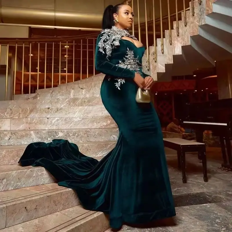 2024, зеленое платье русалки с длинными рукавами и кружевной аппликацией, бархатное вечернее платье для дня рождения, большие размеры, бархатное вечернее платье Aso Ebi
2024, зеленое платье русалки с длинными рукавами и кружевной аппликацией, бархатное вечернее платье для дня рождения, большие размеры, бархатное вечернее платье Aso Ebi