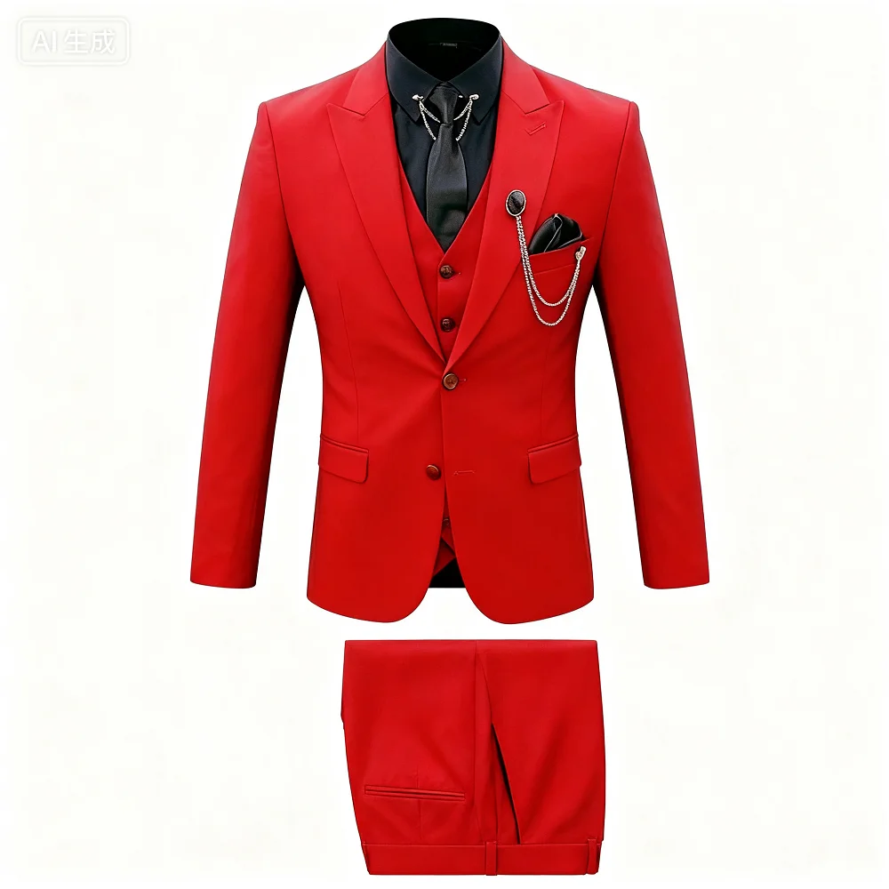 Elegant Wedding 3 Piece Luxury Men's Suit Set - Single Breasted Peak Lapel Jacket Pants Vest Business Male Clothing
Elegant Wedding 3 Piece Luxury Men's Suit Set - Single Breasted Peak Lapel Jacket Pants Vest Business Male Clothing