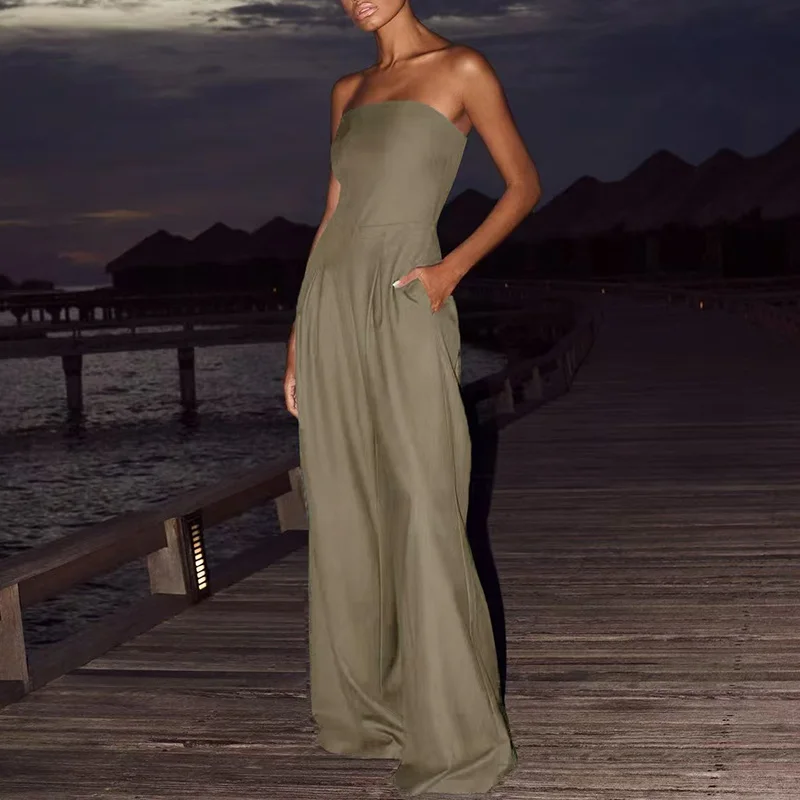 Elegant Lady Sleeveless Solid Color Jumpsuits Temperament High Waist Commute Rompers High Street Fashion Slim Wide Leg Playsuits
Elegant Lady Sleeveless Solid Color Jumpsuits Temperament High Waist Commute Rompers High Street Fashion Slim Wide Leg Playsuits