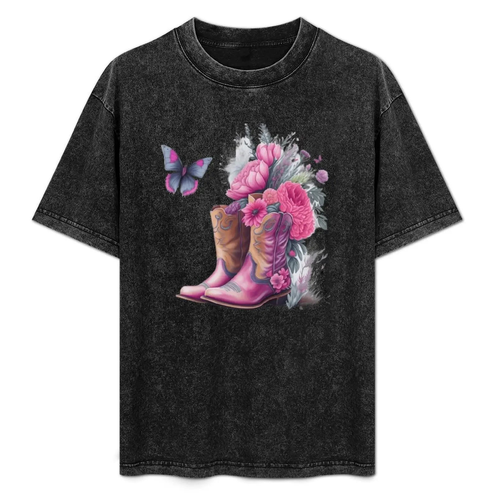 Pink Cowgirl Boots with Flowers and Butterflies T-Shirt Large Size Soft Cotton T-Shirt
Pink Cowgirl Boots with Flowers and Butterflies T-Shirt Large Size Soft Cotton T-Shirt