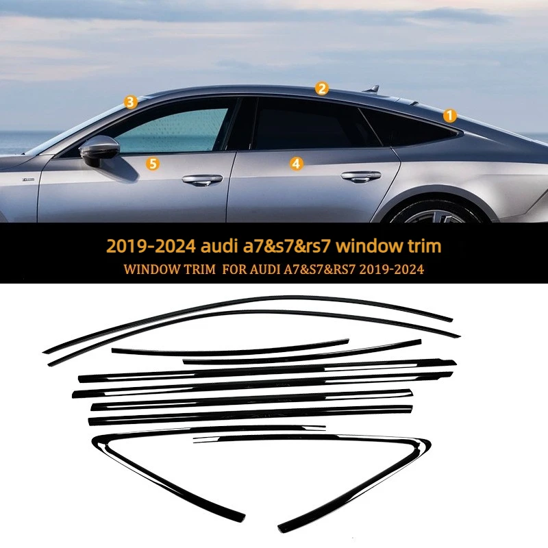 For Audi A7 2019-2025 Window Trim Black Chrome Side Door Frame Decoration Car Accessories
For Audi A7 2019-2025 Window Trim Black Chrome Side Door Frame Decoration Car Accessories