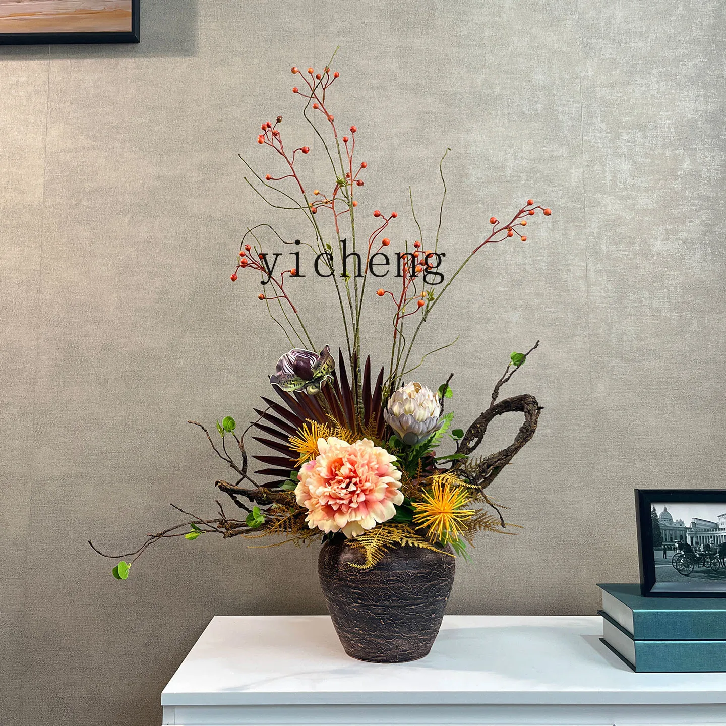 ZYA New Chinese Style Set Retro Lily Artificial Flower Front Desk Decoration High-end Hotel Floral Art 
ZYA New Chinese Style Set Retro Lily Artificial Flower Front Desk Decoration High-end Hotel Floral Art