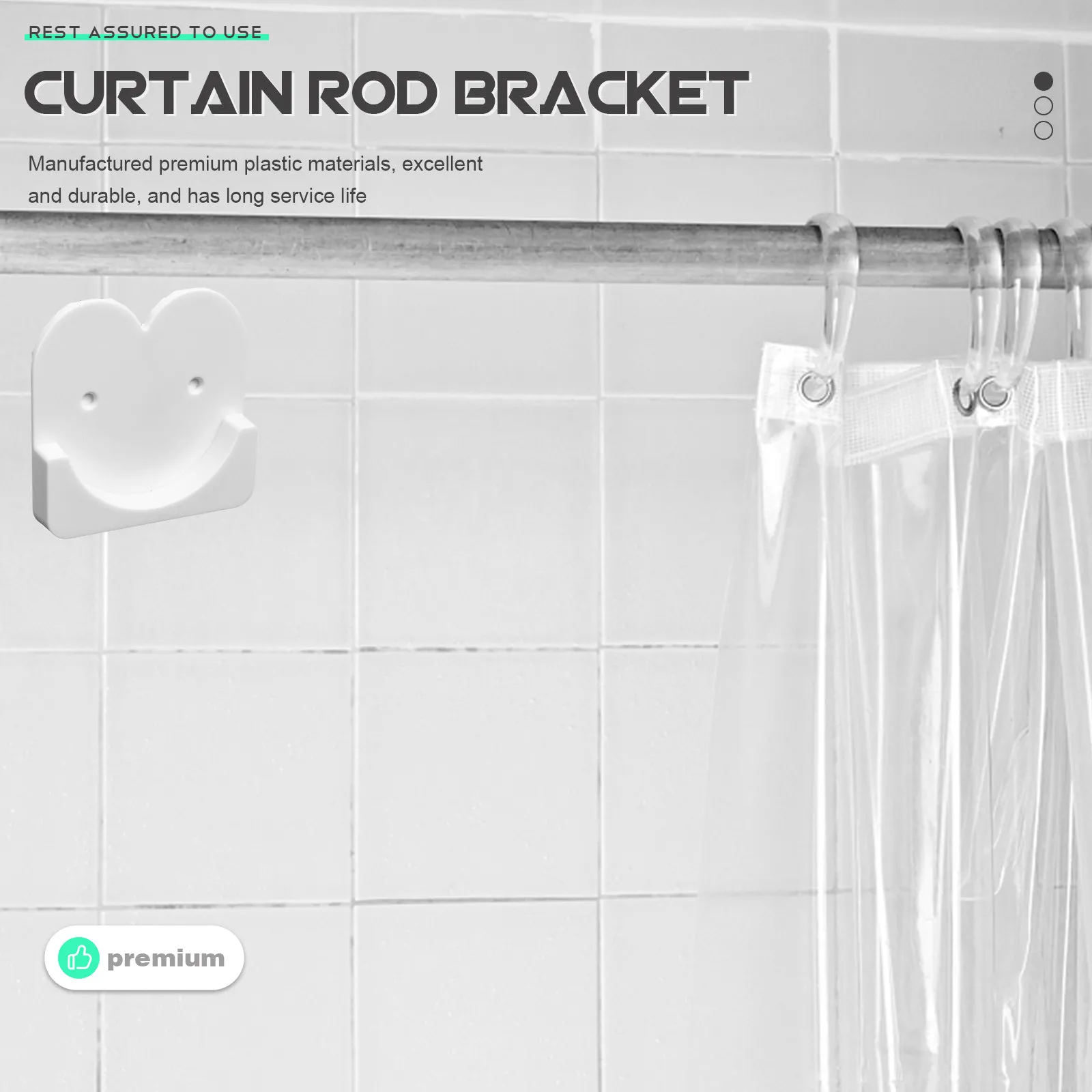 1Pair No Burr Smooth Surface Adhesive Shower Curtain Rod Holder Heavy Duty Wall Mounted Retainer for Bathroom Office Hotel
1Pair No Burr Smooth Surface Adhesive Shower Curtain Rod Holder Heavy Duty Wall Mounted Retainer for Bathroom Office Hotel