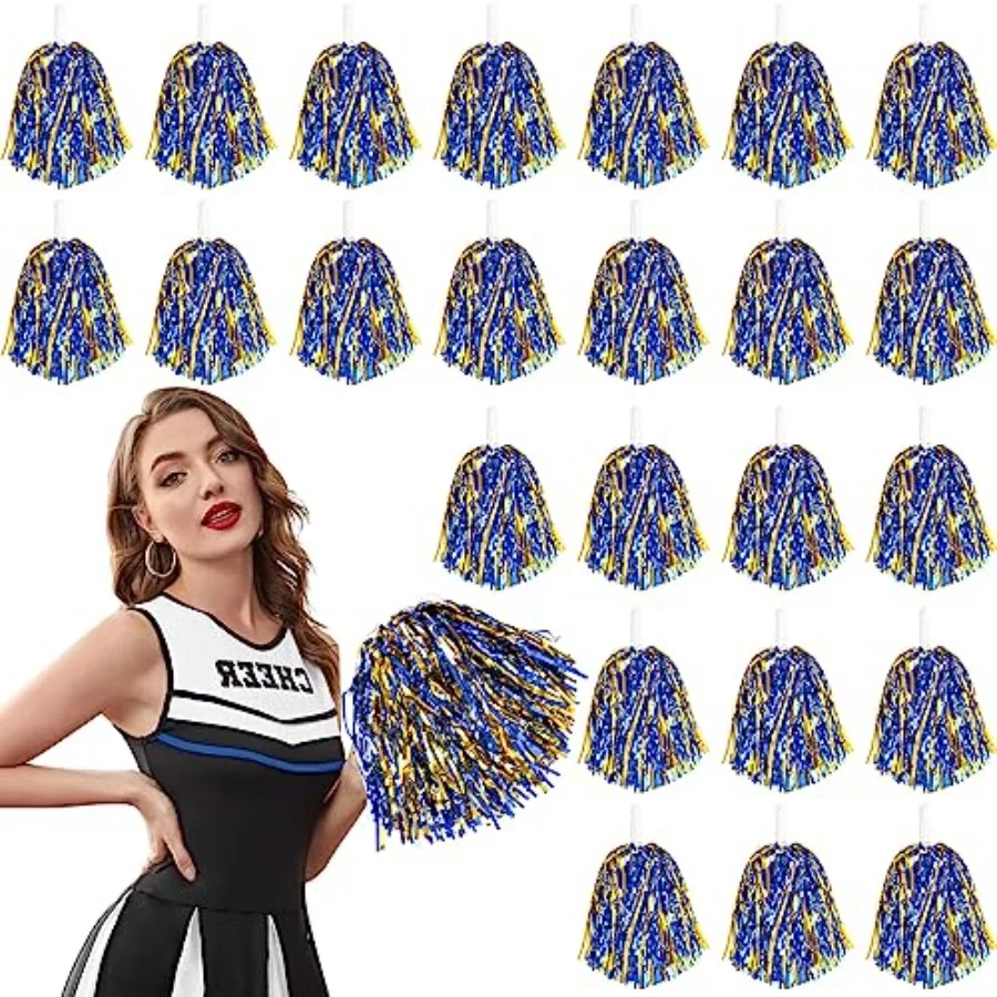 24 Pcs Metallic Cheerleading Pom Poms for,Cheerleaders Cheer Pom Poms with Baton Handle, Cheering Squad Hand Flower for Adults
24 Pcs Metallic Cheerleading Pom Poms for,Cheerleaders Cheer Pom Poms with Baton Handle, Cheering Squad Hand Flower for Adults