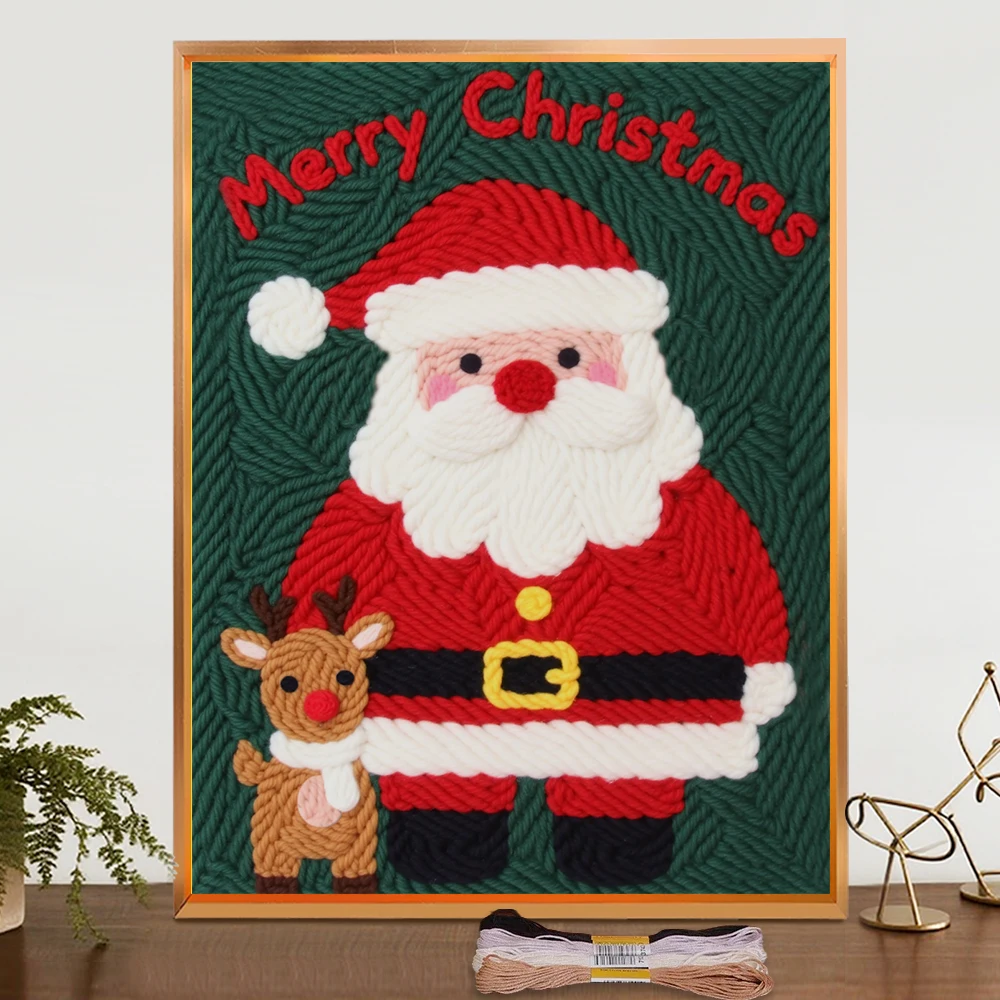 Christmas Santa Claus Pattern Sewing Kit Cartoon Painting Arts Punch Needle Embroidery Starter Kits DIY Needlework For Beginner 
Christmas Santa Claus Pattern Sewing Kit Cartoon Painting Arts Punch Needle Embroidery Starter Kits DIY Needlework For Beginner