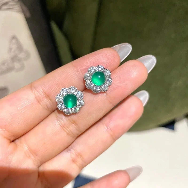 Креативные серьги-гвоздики из натурального халцедона и зеленого цвета, винтажные легкие роскошные уникальные серьги из серебра 925 пробы высокого качества для женщин, ювелирные изделия
Креативные серьги-гвоздики из натурального халцедона и зеленого цвета, винтажные легкие роскошные уникальные серьги из серебра 925 пробы высокого качества для женщин, ювелирные изделия