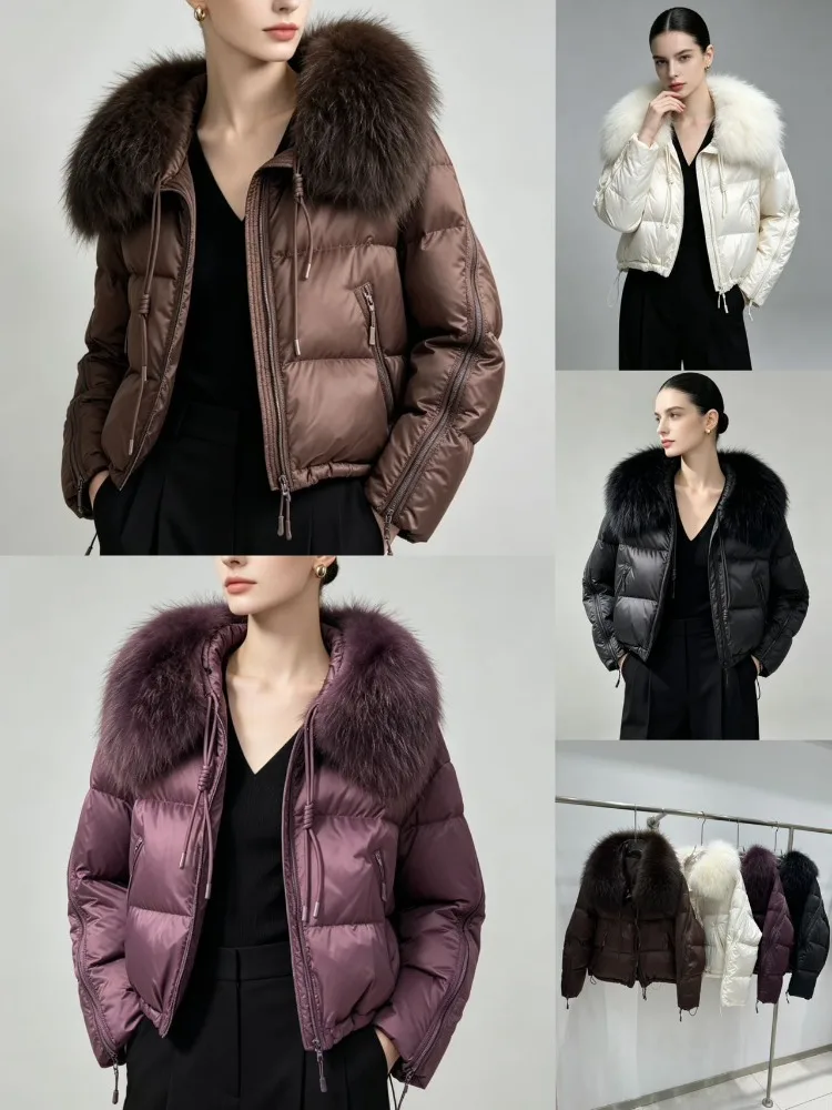 Down Jacket Women Puffer Jacket High Quality Women's Fur Collar Luxury Short Winter Coat Slim Fit Lightweight Padding 2026 New
Down Jacket Women Puffer Jacket High Quality Women's Fur Collar Luxury Short Winter Coat Slim Fit Lightweight Padding 2026 New