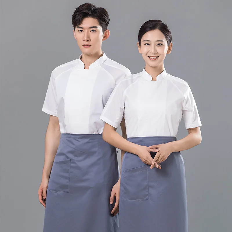 Summer chef workwear, short-sleeved, lightweight, breathable, stylish, solid color, suitable for restaurants, hotels, and kitche
Summer chef workwear, short-sleeved, lightweight, breathable, stylish, solid color, suitable for restaurants, hotels, and kitche