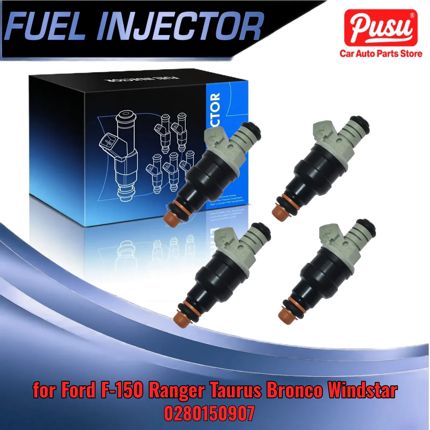 4 New Fuel Injectors for Ford F-150 Ranger Taurus Bronco Windstar Compatible with OEM 0280150941 
4 New Fuel Injectors for Ford F-150 Ranger Taurus Bronco Windstar Compatible with OEM 0280150941