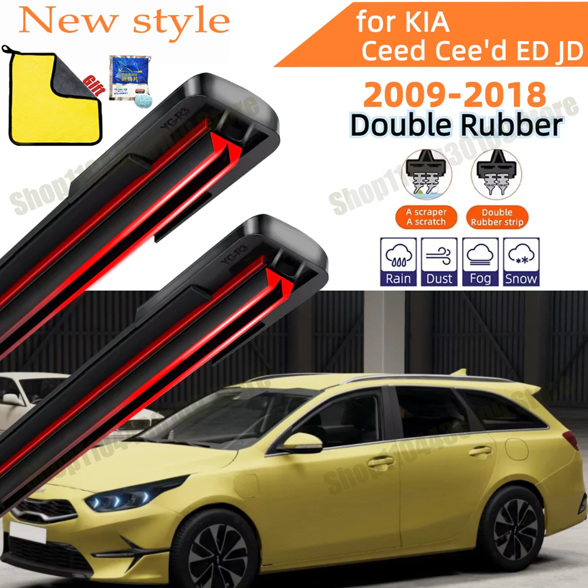 Double Rubber Car Wipers for KIA Ceed ED JD Front Blade Brushes Windscreen Wear Wiper Blades Car Accessories
Double Rubber Car Wipers for KIA Ceed ED JD Front Blade Brushes Windscreen Wear Wiper Blades Car Accessories